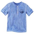 Boys 4-8 Carter's Chest Graphic Henley Tee, Boy's, Size: 8, Med Blue