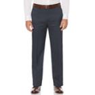 Men's Savane Straight-fit Crosshatch Stretch Flat-front Dress Pants, Size: 38x34, Dark Grey