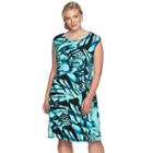 Plus Size Dana Buchman Knot-front Dress, Women's, Size: 1xl, Turquoise/blue (turq/aqua)