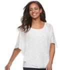 Women's Elle&trade; Crepe Popover Top, Size: Large, White