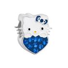 Hello Kitty&reg; Sterling Silver Crystal Birthstone Heart Bead, Women's, Blue