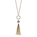 Long Double Strand Tassel Pendant Necklace, Women's, Gold