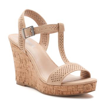 Style Charles By Charles David Link Women's T-strap Wedge Sandals, Size: 8, Natural