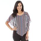 Women's Ab Studio Print Chiffon Popover Top, Size: Medium, Ovrfl Oth