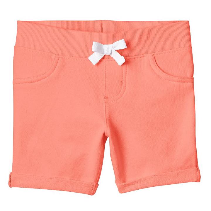 Girls 4-10 Jumping Beans&reg; Rolled Cuffs Solid Jegging Shorts, Girl's, Size: 6, Lt Orange