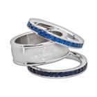 Logoart Washington Capitals Stainless Steel Crystal Stack Ring Set, Women's, Size: 7, Multicolor