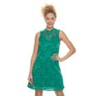 Juniors' Liberty Love Mockneck Lace Shift Dress, Teens, Size: Xs, Green