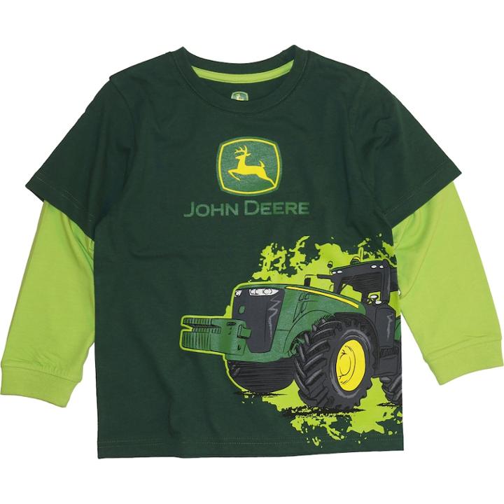 Boys 4-7 John Deere Mock Layer Graphic Tee, Size: 4, Dark Green