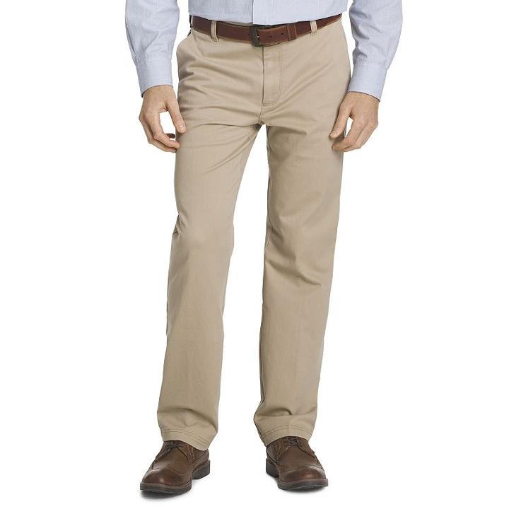 Men's Izod Classic-fit Performance Flat-front Pants, Size: 33x30, Med Beige