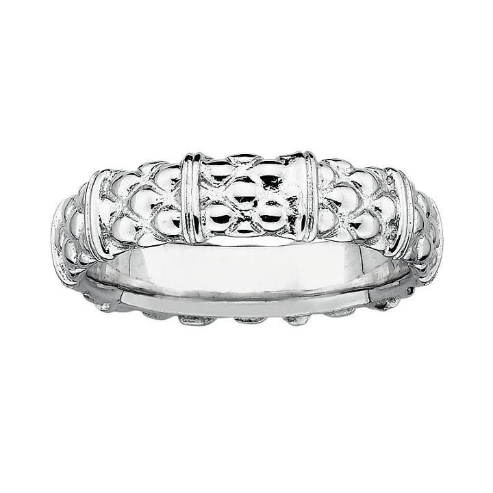 Stacks And Stones Sterling Silver Textured Stack Ring, Women's, Size: 10