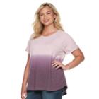 Plus Size Sonoma Goods For Life&trade; Supersoft Short Sleeve Top, Women's, Size: 3xl, Brt Purple