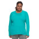 Plus Size Tek Gear Crossover Hem Tunic Top, Women's, Size: 1xl, Med Green