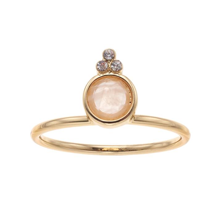 Lc Lauren Conrad Peach Round Stone & Simulated Crystal Ring, Women's, Size: 7, Pink