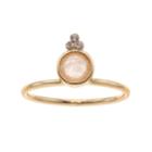 Lc Lauren Conrad Peach Round Stone & Simulated Crystal Ring, Women's, Size: 7, Pink