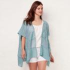 Women's Lc Lauren Conrad Striped Lace Kimono, Med Blue