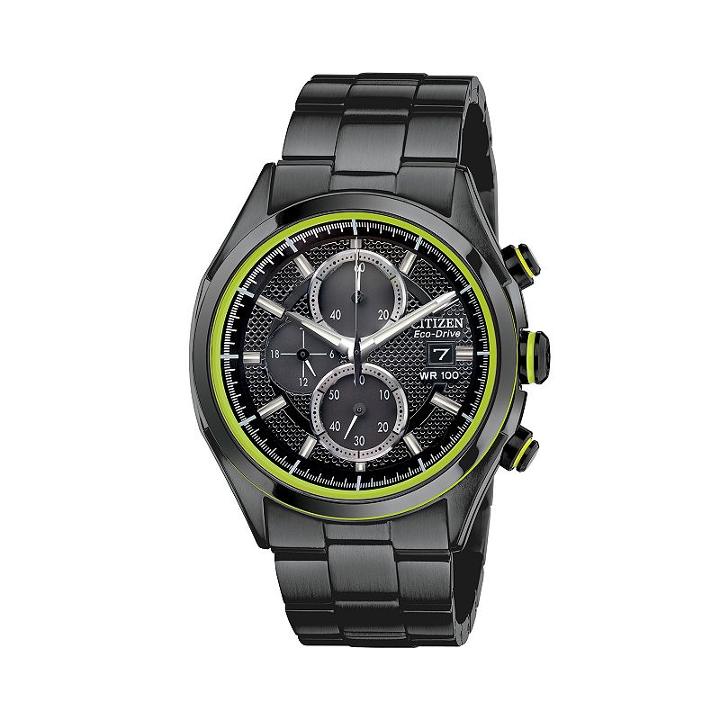 Drive From Citizen Eco-drive Men's Stainless Steel Chronograph Watch - Ca0435-51e, Size: Large, Black, Durable