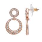 Napier Simulated Crystal Open Double Drop Earrings, Women's, Pink
