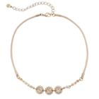 Lc Lauren Conrad Beaded Openwork Flower Cord Choker Necklace, Women's, Gold