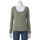 Juniors' Mudd&reg; Slim Fit Burnout Scoopneck Tee, Girl's, Size: Large, Med Green
