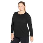 Plus Size Champion Jersey Long Sleeve Tee, Women's, Size: 1xl, Black