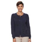 Women's Croft & Barrow&reg; Button-down Cardigan, Size: Medium, Blue