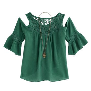 Girls 7-16 Knitworks Cold Shoulder Bell Sleeve Top With Necklace, Size: Xl, Green Oth
