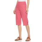 Women's Croft & Barrow&reg; Lattice-hem Skimmer Capris, Size: Xl, Brt Red