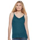 Juniors' Mudd&reg; Double V-neck Camisole, Girl's, Size: Xs, Turquoise/blue (turq/aqua)