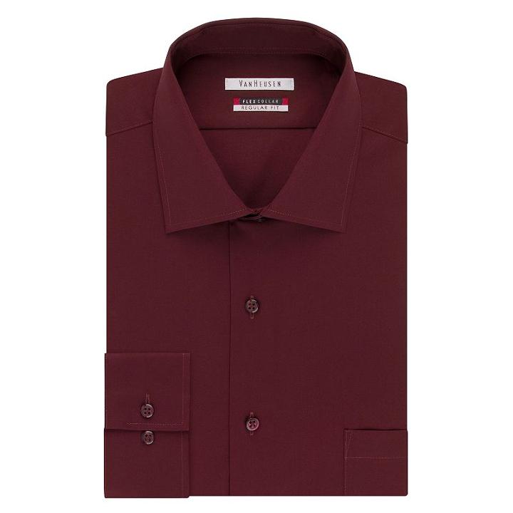 Big & Tall Van Heusen Flex-collar Dress Shirt, Men's, Size: 18 34/5b, Dark Red