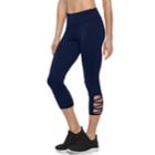 Women's Tek Gear&reg; Lattice Hem Capri Leggings, Size: Small, Dark Blue
