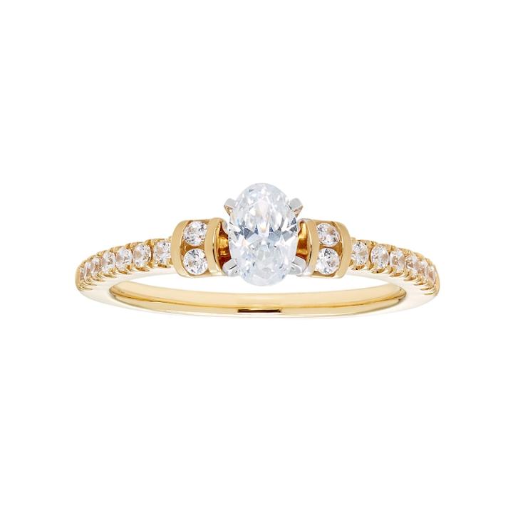 14k Gold Oval Cut 3/4 Carat T.w. Igl Certified Diamond Engagement Ring, Women's, Size: 6.50, White