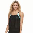 Women's Zeroxposur 2-in-1 Blouson Tankini Top, Size: 8, Blue