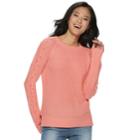 Juniors' So&reg; Lace-up Sleeve Sweater, Teens, Size: Xxs, Light Pink