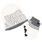 Girls 4-16 Under Armour Logo Knit Hat & Gloves Set, White Oth