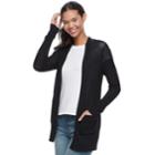 Juniors' So&reg; Boyfriend Cardigan, Teens, Size: Medium, Black