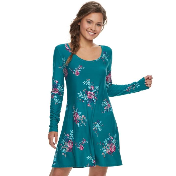 Juniors' Mudd&reg; Floral Dress, Teens, Size: Xs, Dark Blue