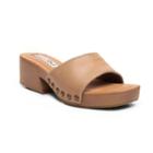 2 Lips Too Too Lindy Women's Chunky Heel Slide Sandals, Girl's, Size: Medium (10), Dark Beige