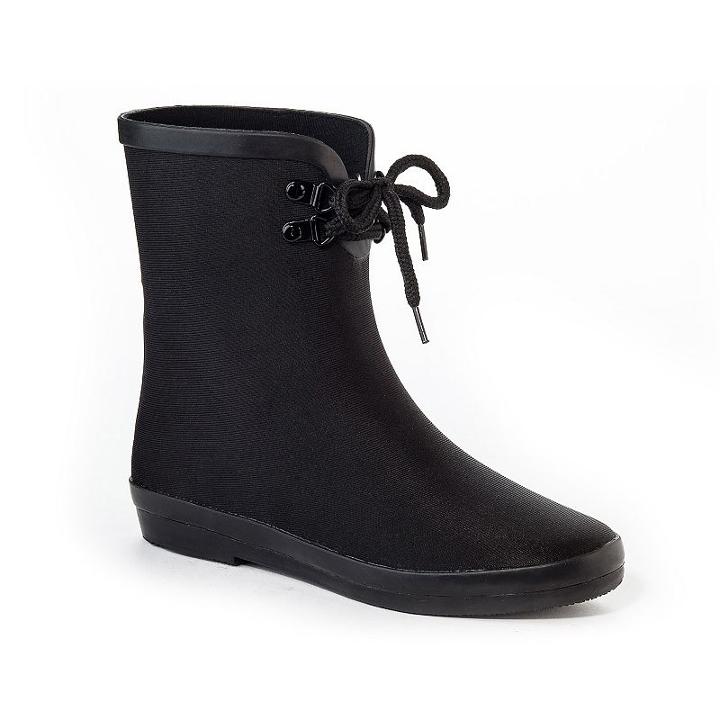 Henry Ferrera Blooming Women's Water-resistant Ankle Rain Boots, Size: 9, Black