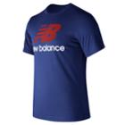 Men's New Balance Stacked Logo Tee, Size: Small, Turquoise/blue (turq/aqua)