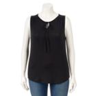 Women's Apt. 9&reg; Splitnecktank, Size: Large, Black