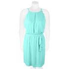 Juniors' Plus Size Iz Byer Belted Scallop Skater Dress, Teens, Size: 2xl, Lt Green