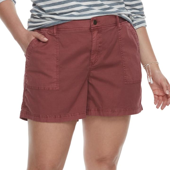 Plus Size Sonoma Goods For Life&trade; Utility Shorts, Women's, Size: 20 W, Dark Red