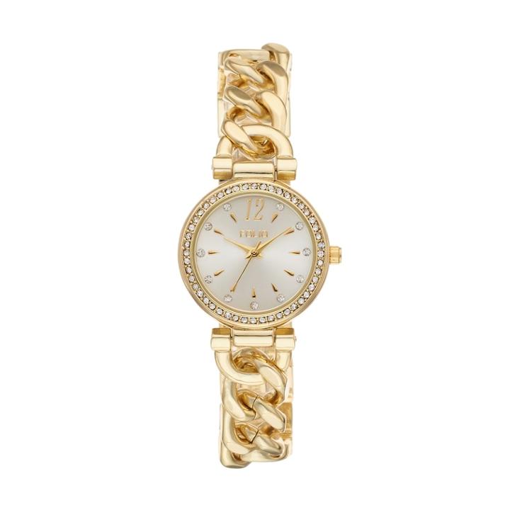 Folio Women's Crystal Curb Chain Watch, Size: Small, Yellow