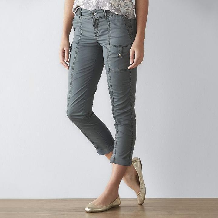 Women's Sonoma Goods For Life™ Comfort Waist Capris, Size: 16, Grey