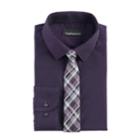 Boys 8-20 Van Heusen Iridescent Shirt & Tie Set, Size: 10-12, Drk Purple