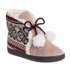 Women's Muk Luks Lulu Knit Bootie Slippers, Size: Small, Lt Beige