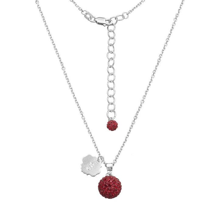 South Carolina Gamecocks Crystal Sterling Silver Team Logo & Ball Pendant Necklace, Women's, Size: 18, Purple