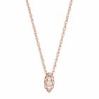 Lc Lauren Conrad 10k Rose Gold Diamond Accent Leaf Pendant, Women's, Size: 18, White