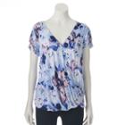 Women's Jennifer Lopez Ruched Crossover Top, Size: Large, Blue