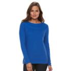 Women's Croft & Barrow&reg; Cable-knit Boatneck Sweater, Size: Xs, Med Blue